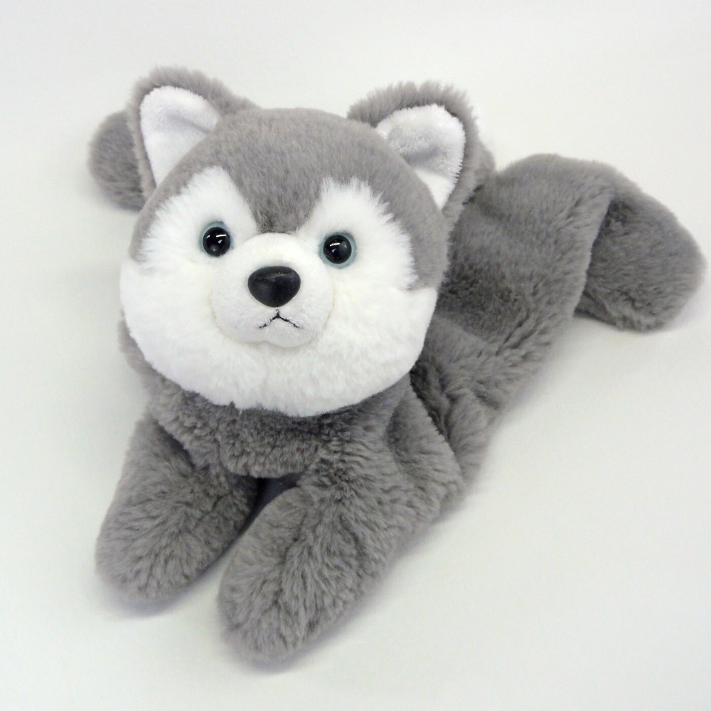 Aurora World Husky Dog Plush Schooshie Gray White Blue Eyes 12 Inch Floppy RARE